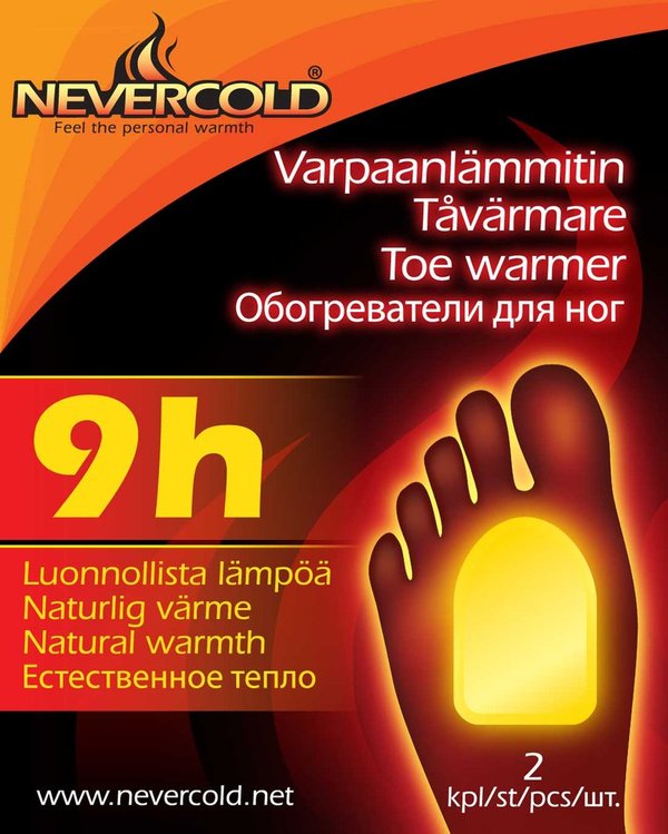NEVERCOLD adhesive toe warmer 9h