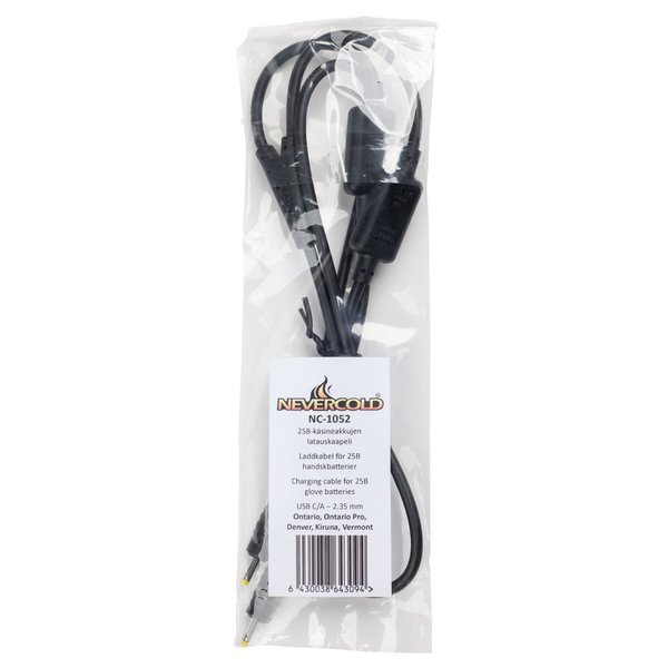 NEVERCOLD USB charging cable for 25B glove batteries